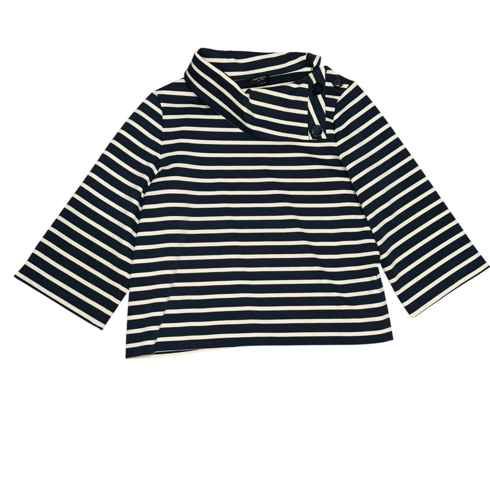 Kate Spade Pointe Striped Top Sz XL Nautical 3/4 Sleeve Designer $198